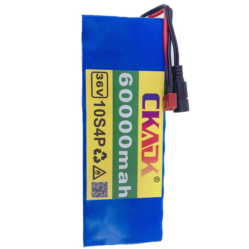 100% CKADK 36V Battery 10S4P 36V 60Ah Battery 1000W High Power Battery 60000mAh Ebike Electric Bike