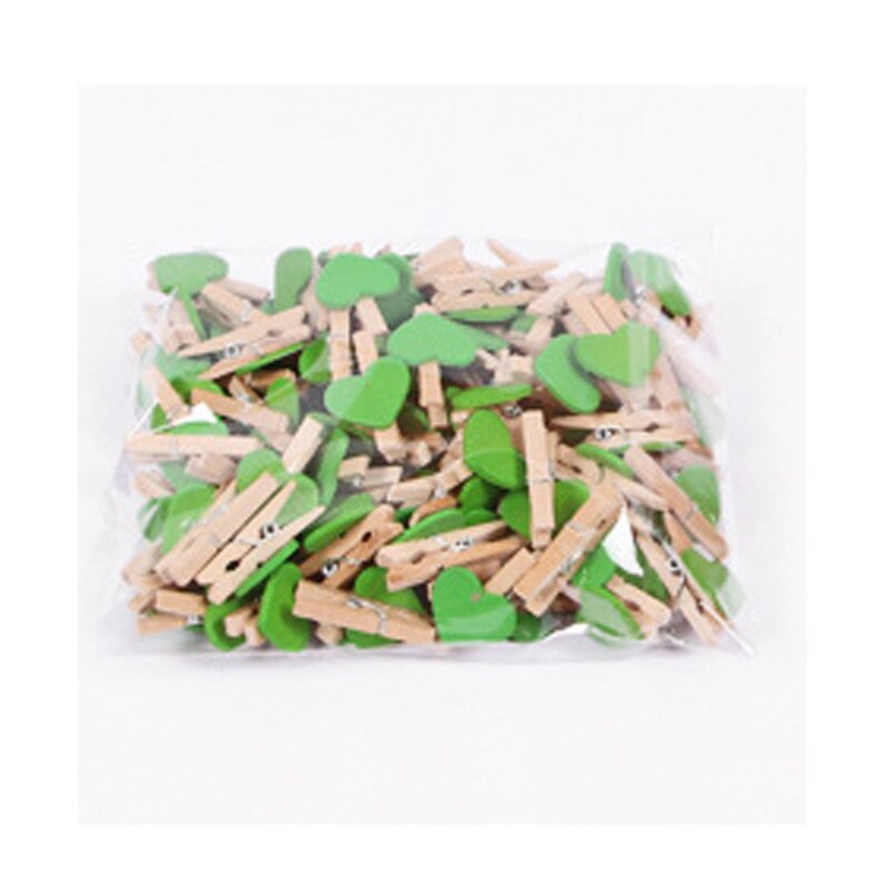 10 stücke Mini liebe holz kleidung foto papier nagel Stift clothespin handwerk postkarte Halfter familie hochzeit dekoration, DIY zubehör: Grün