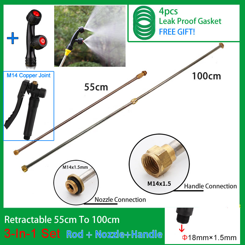 3In1 Edelstahl 1m Versenkbare Spritzstab Kupfer Stecker Outdoor Garten Spritzen Für Elektrische Hand Sprayer Zubehör: Licht Gelb