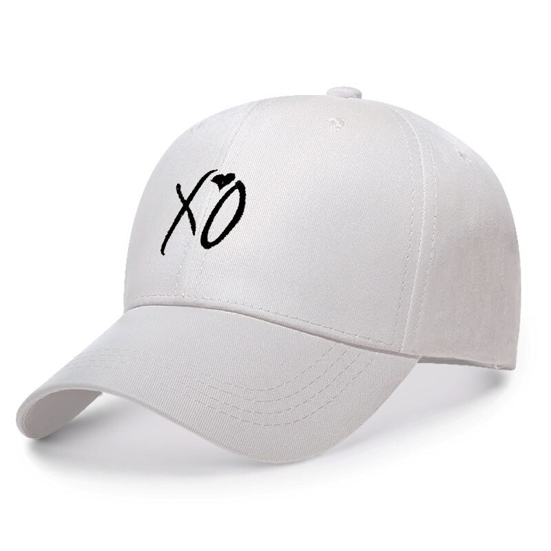 Gorros de béisbol con bordado para hombre y mujer, gorra de béisbol con bordado de XO, Snapback Weeknd para hombre y papá, gorra de skateboard de calle: Blanco