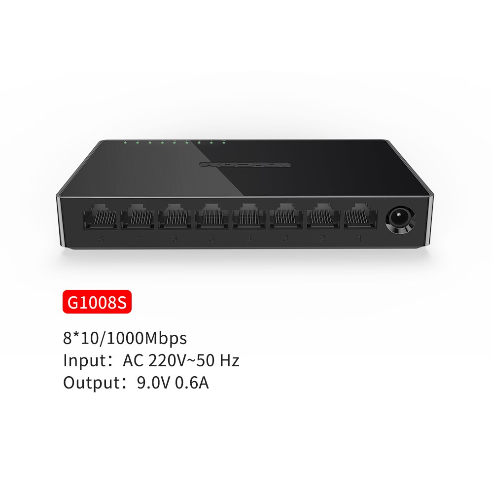 IP-COM 8 Port Gigabit Switch 10/100/1000Mbps RJ45 LAN Ethernet Fast Desktop Network Switching Hub Shunt: 8 Port 1000M