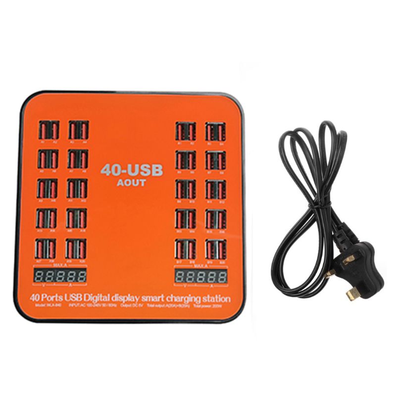1Set Universal 40 Ports USB Charger Multi Ports Charging Station Dock For Mobile Phone Tablet iPhone iPad Desktop Accessories