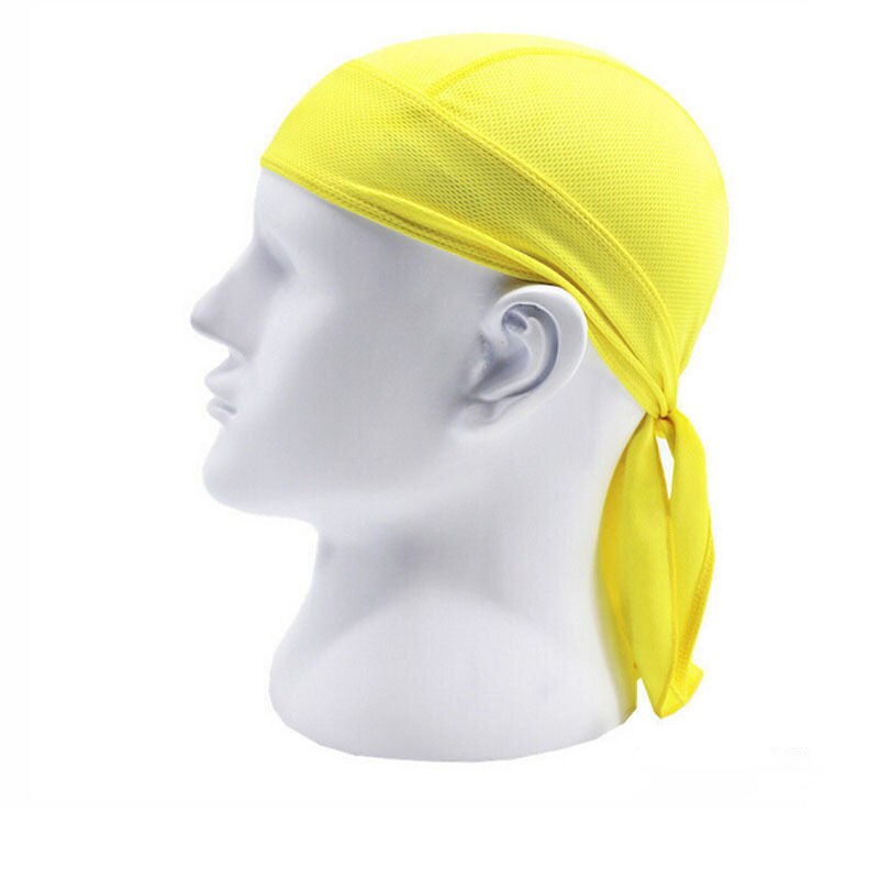 Ademend Multifunctionele Mannen Fiets Hoofdband Fietsen Bandana Piraat Hoofd Sjaal Running Riding Hoed Kap Hoofdband: Geel