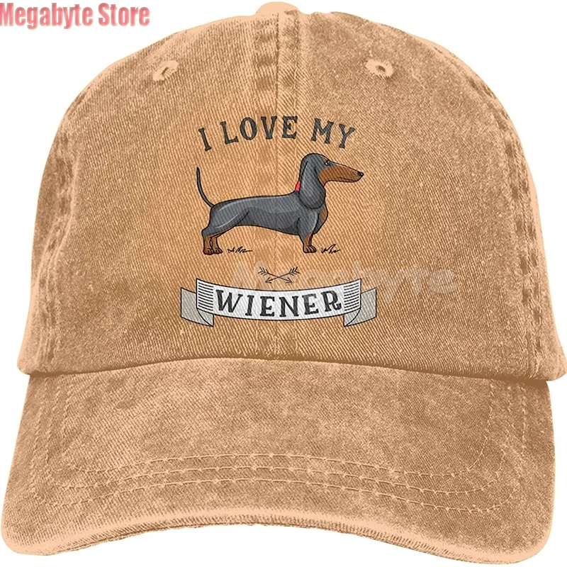 Dachshund Weiner Dog Hat Funny Black Baseball Cap Men Women Adjustable Trucker Washed Denim Caps for Outdoor