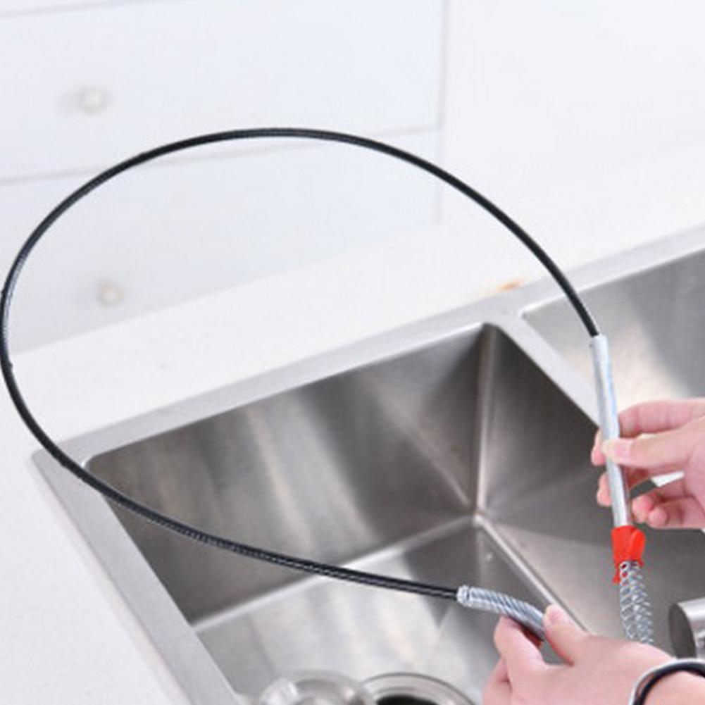 100cm Pipe Dredge Pipeline Cleaner Household Bathroom Kitchen Sink Bathtub Drainage Sewage Bendable Sewer Gripper Cleaning