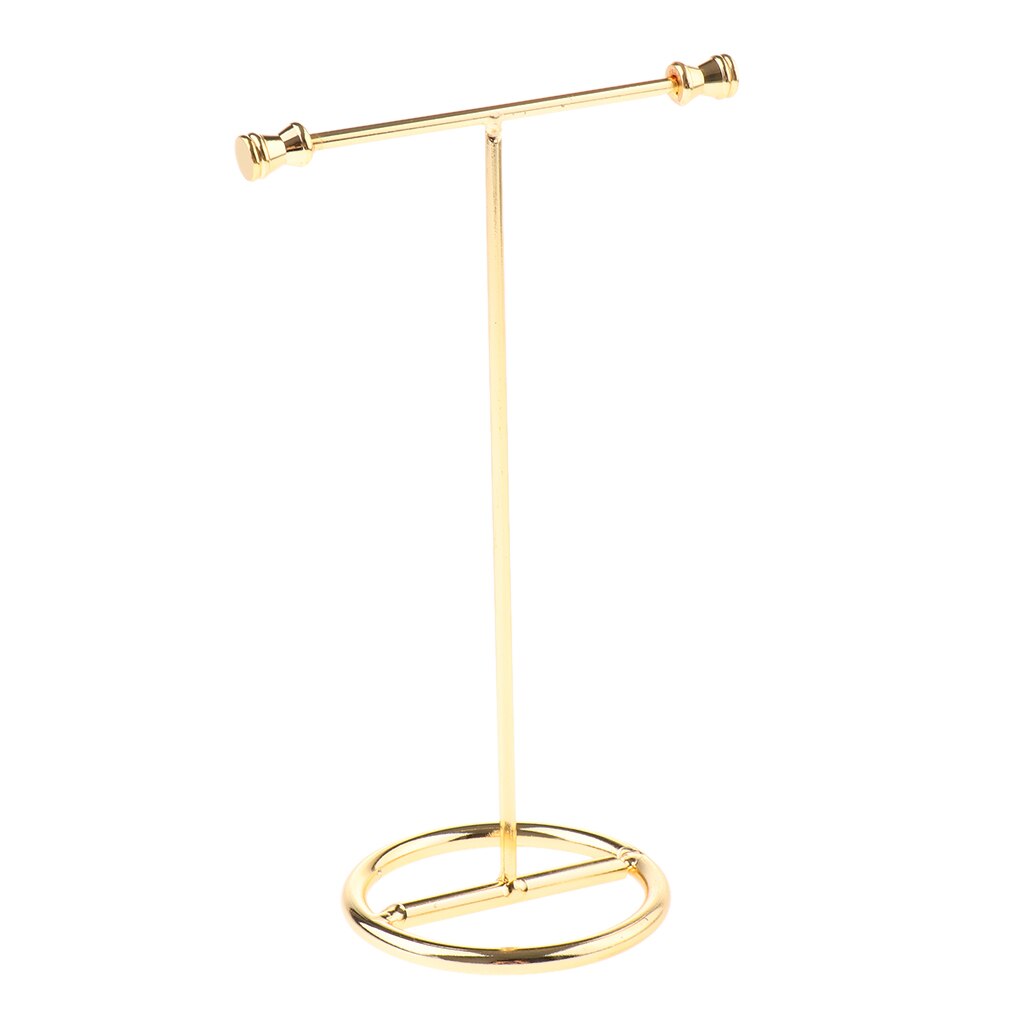 Metal Earring Display Stand Women Desk Jewelry Organizer Gold Color T-bar Ring Necklace Showing Shelf Jewelry Rack: A 15cm 1pc