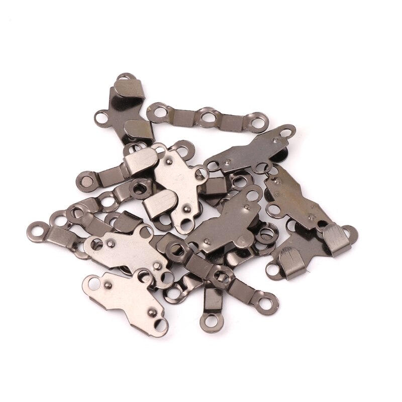 10x Trouser Skirt Hooks + Bars Fasteners For Suit Pants Extenders Tailor Sewing: 1.9cm BK