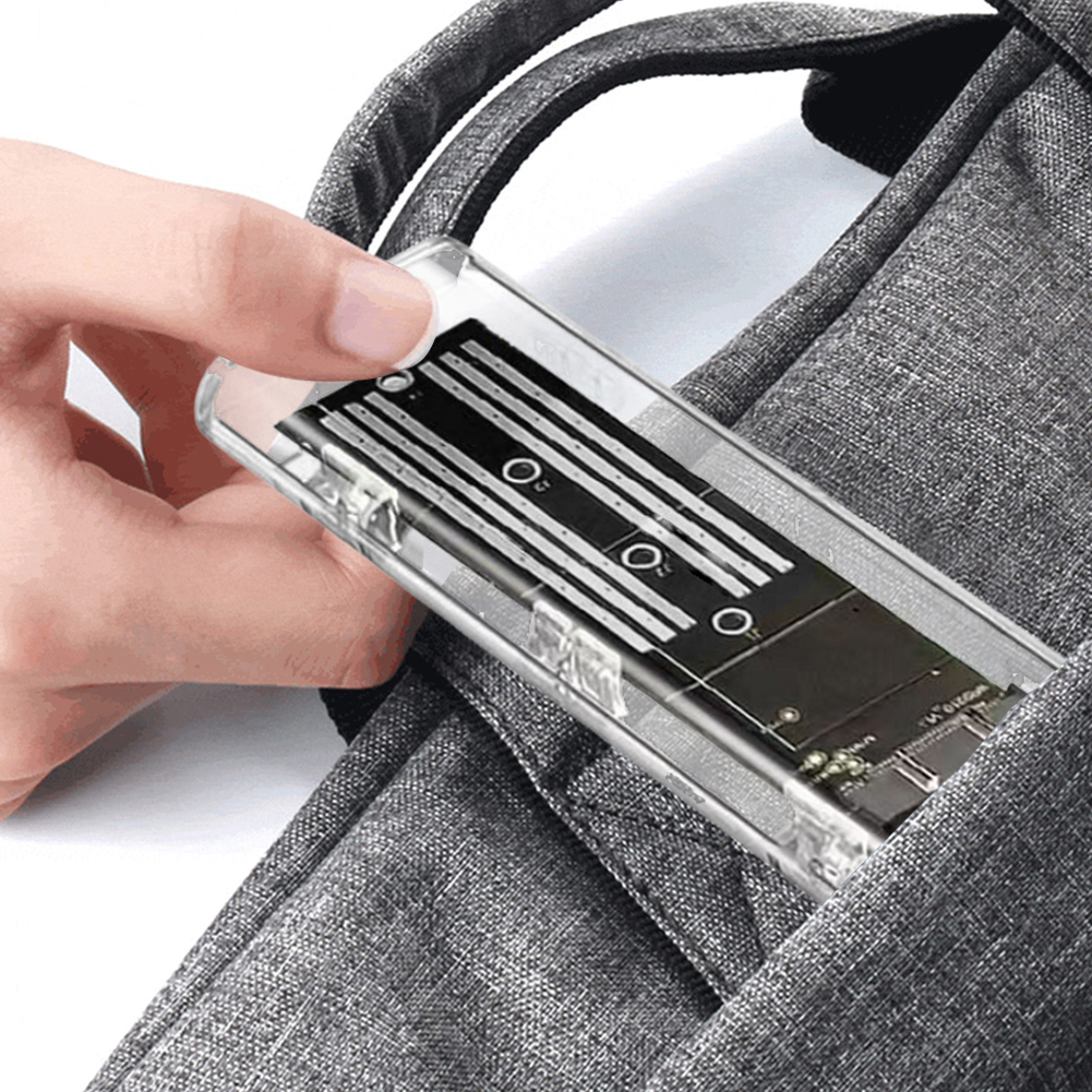 M.2 NGFF SATA Type C USB 3.1 SSD Case 10Gbps Transparent External SSD Case External SSD Adapter for 2230 2242 2260 2280