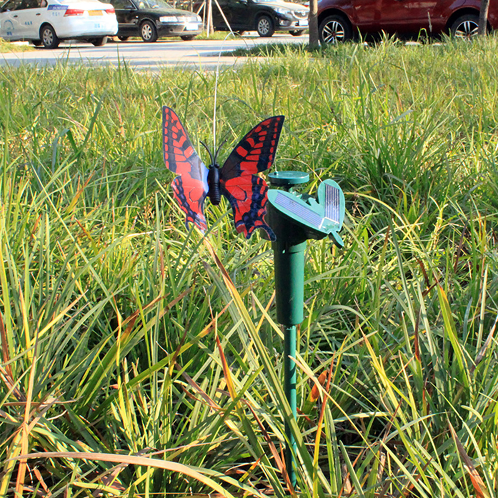 Solar Garden Dancing Ornament Solar Powered Flying Wobble Butterfly Bird Garden Stake for Patio Landscape Outside Ornament Decor