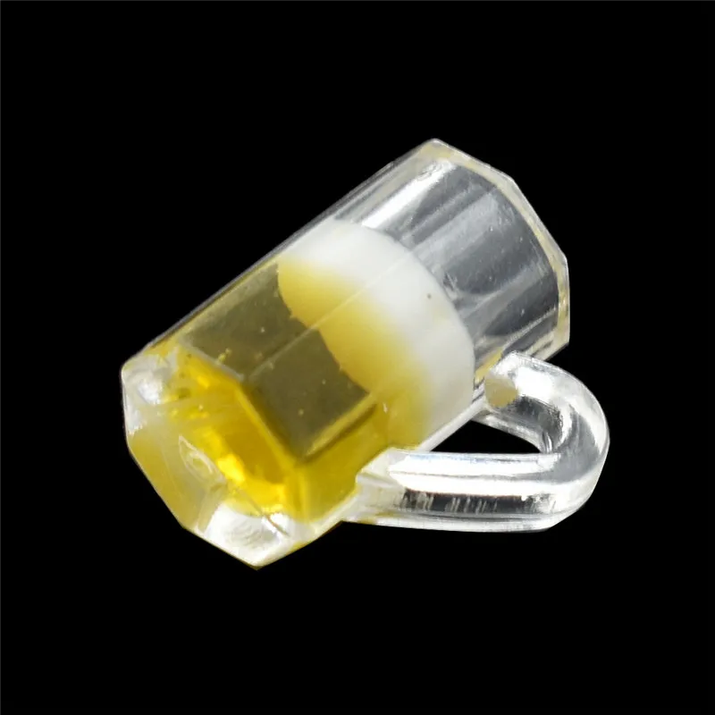 10 Uds. De vasos pequeños de resina de cristal de cerveza en miniatura, modelo de casa de muñecas, mesa moderna para habitación, suministros de decoración para casas de muñecas