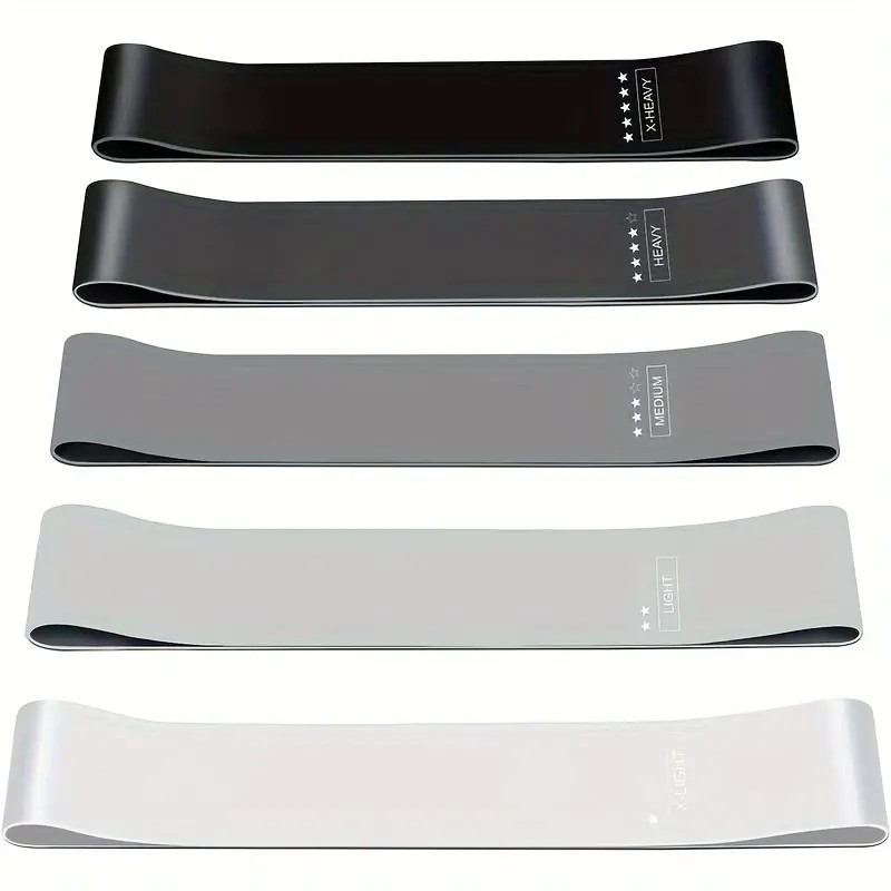 5- different resistance levels, pilates, sports, rubber fitness mini bands, exercise, fitness extender, workout, crossfit equipment