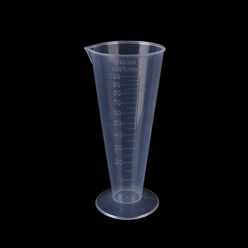 50Ml/100Ml Transparante Plastic Kegel Maatbeker Met Schaal Afgestudeerd Cilinders School Laboratorium Keuken Meten Accessoires: 100ml