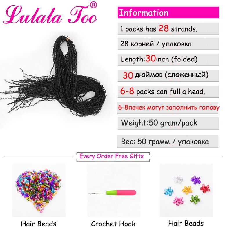 Zizi Braids Synthetic Crochet Box Braids Hair Extensions Zizi Braiding Hair For Women Blonde Balck Grey Red Pink Blue