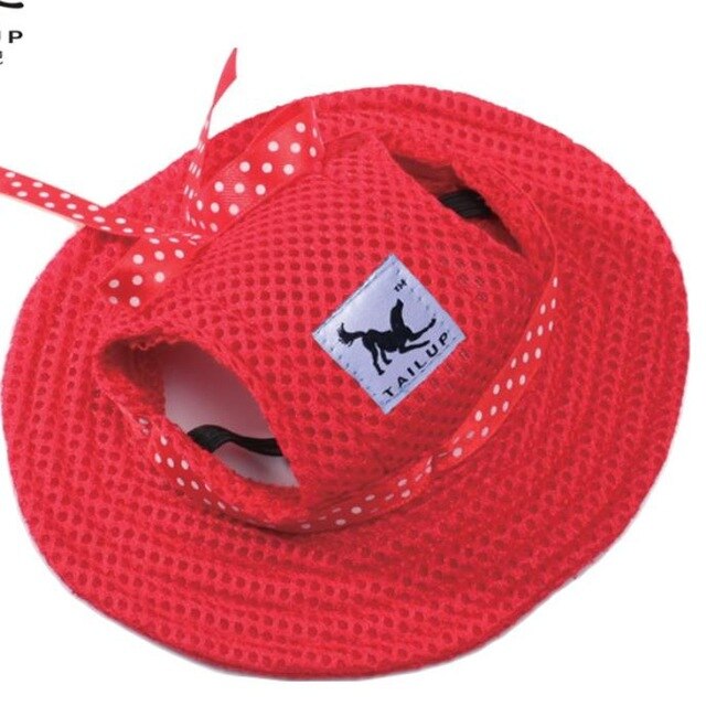 Hond Cap Tailup Zomer Doek Mesh Ademend Huisdier Zonnehoed Canvas Voor Kleine Hond Huisdier Producten: red / L