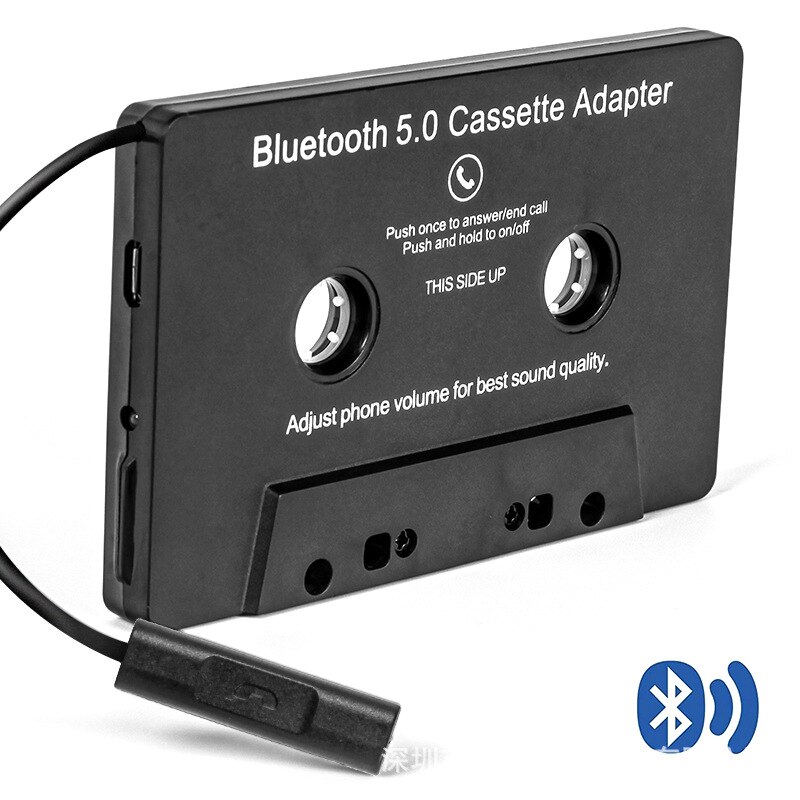 Muslady BT adapter robić kaset robić samochodu ze stereofonicznym dźwiękiem bezprzewodowa kaseta magnetofonowa robić adaptera Aux Smartphone taśma audio przetwornik