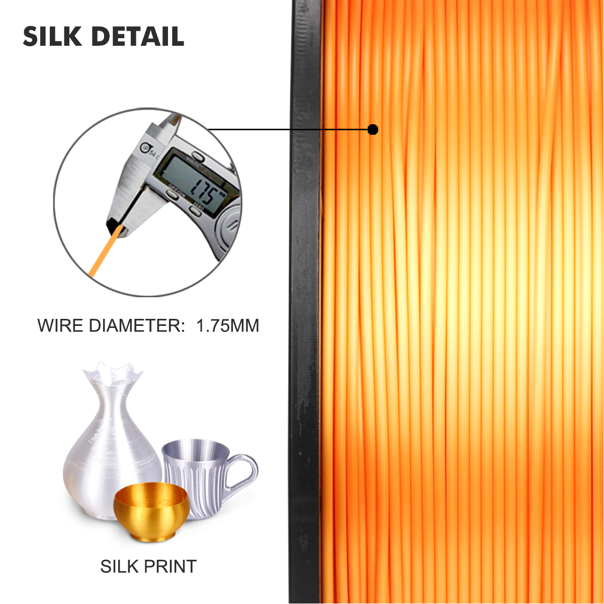 PLA Filament SEIDE Orange 1kg 2,2 £ 1,75mm Profi rolle 3D Drucker Filamet DIY für 3D druck füllt nach