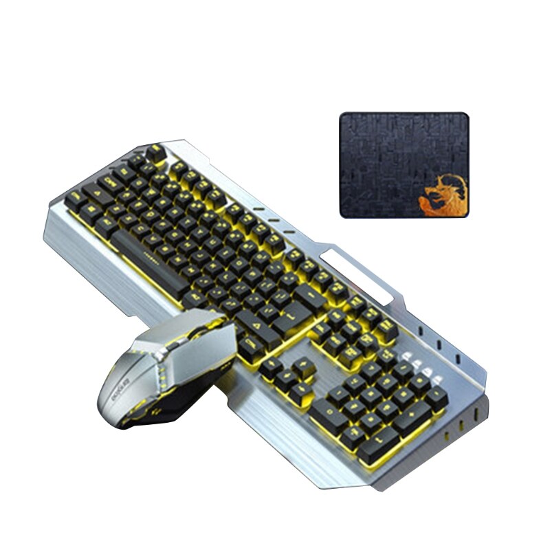 Gaming Keyboard Mouse Set Backlight Wired USB Ergonomic Mechanical Feel Gamer RGB Keyboard 104Keys for Tablet Desktop: 5