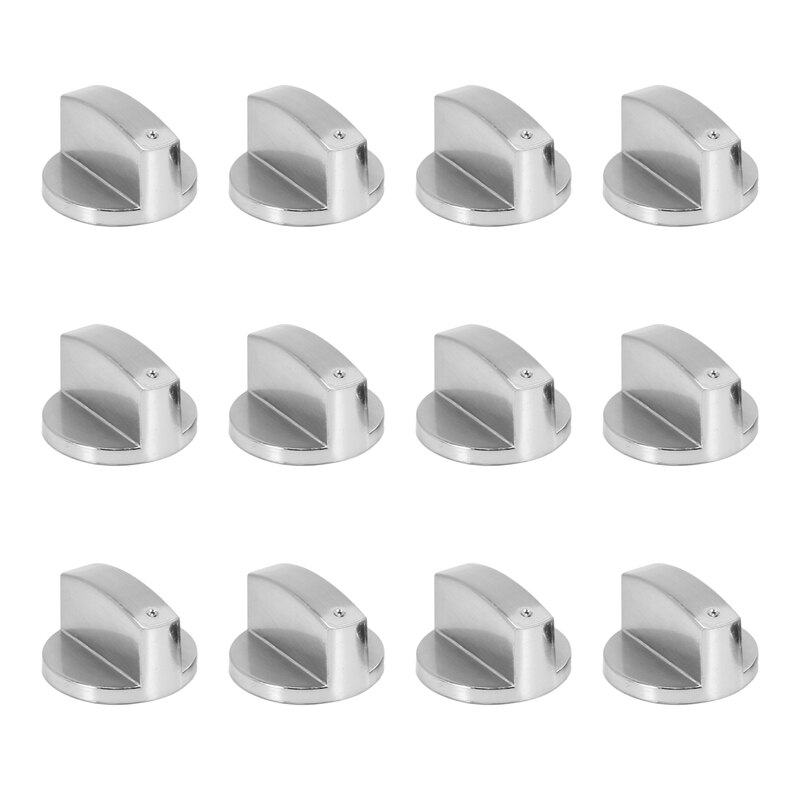 Kachels Fornuis Knoppen, Oven Knop (12 Stuks),6Mm Universal Silver Gasfornuis Bedieningsknoppen Adapters Oven Draaischakelaar