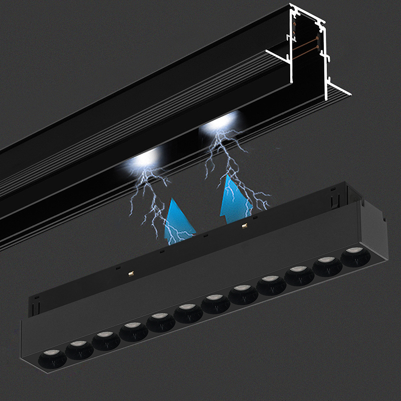 Iluminação de pista magnética led 12w 18 24 36 sem design de luz principal sala de estar quarto lâmpada magnética linear 48v regulável zigbee dali