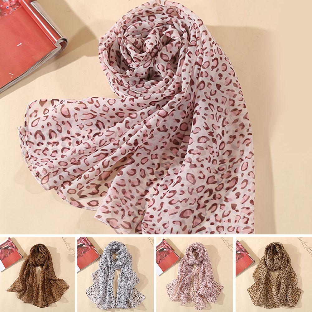 Mode Luipaard Gedrukt Sjaal Voor Vrouwen Lange Brede Chiffon Sjaals Moslim Kostuums Accessoires Lente Zomer Dame Hijab Wraps