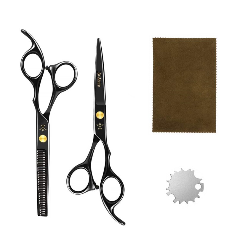 scissors for hairdresser hair cutting scissors with comb for babershop hair cutting tools hair styling: 4PCS SET
