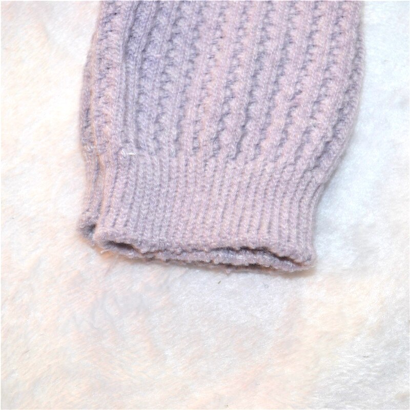 Femmes Fine laine solide jambières tricot doux botte guêtre haute genou manches hiver automne jambières botte Topper bas
