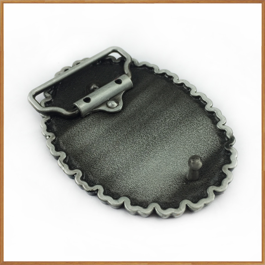 BuckleClub retro zwart geëmailleerde zinklegering gesp FP-03137 tinnen afwerking voor 4 cm breedte riem