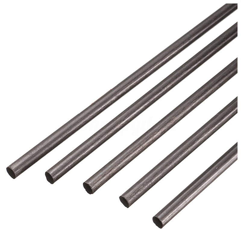 5Pcs 4mm Black Carbon Fibre Rods Rod 500mm Long For Sand-Table RC Airplane DIY