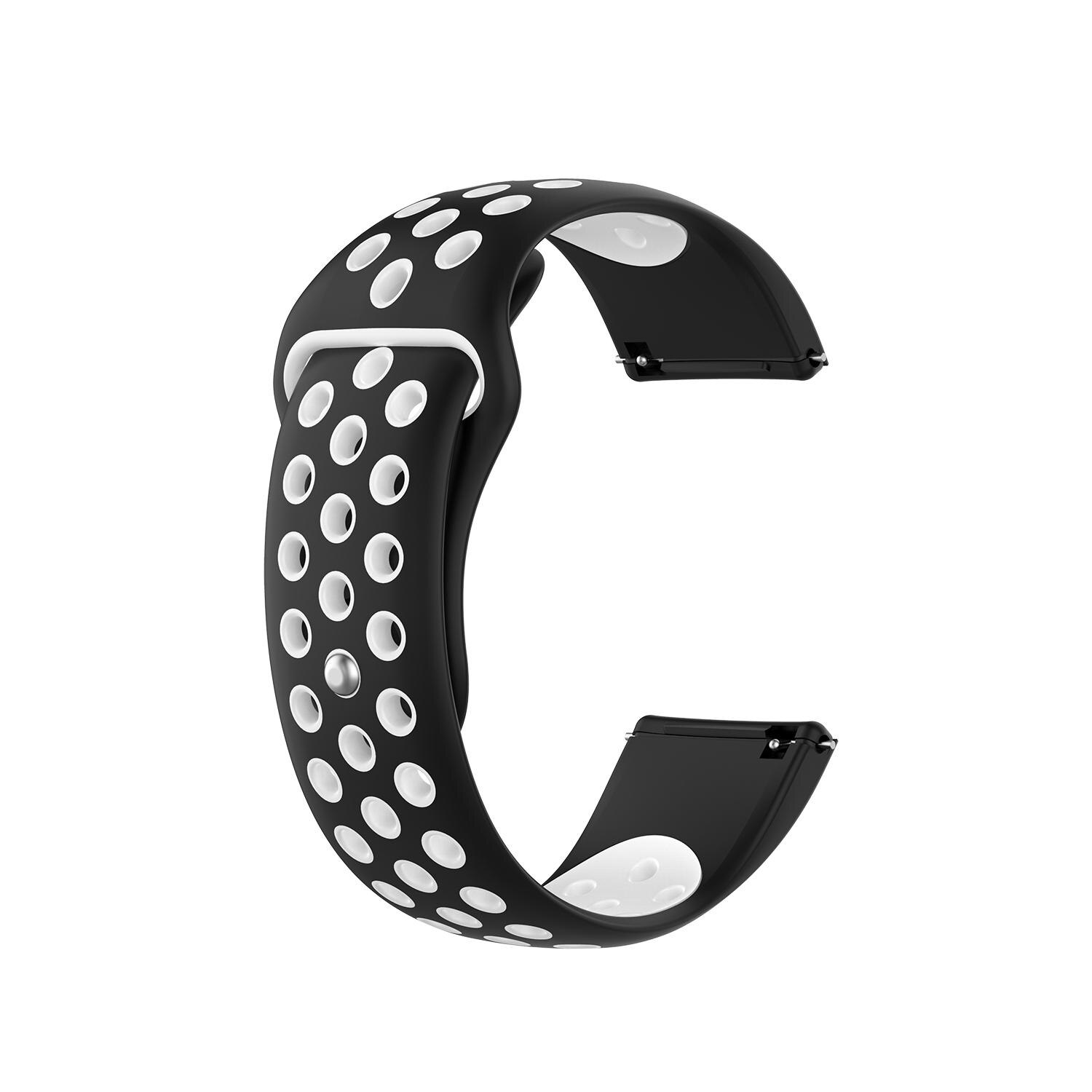 1pc silikon Armbinde runde See keine Teilt handgelenk Gurt Ersatz Sport Band Clever Uhr für Fitbit Versa 2/lite /class Serie: 03 schwarz weiß