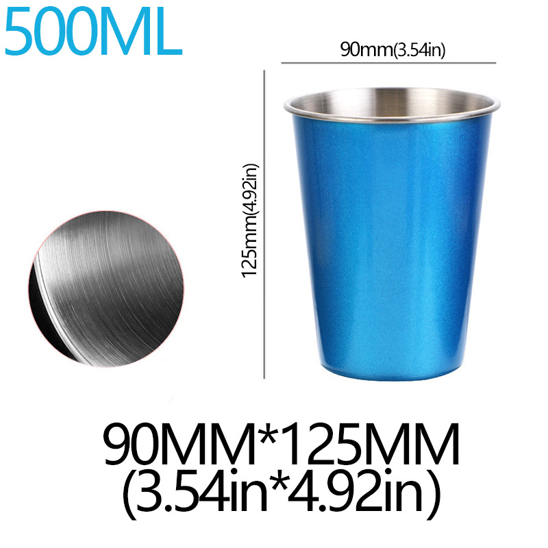 350/500ml Stainless Steel Cups Household Office Bar Kitchen Drinks Coffee Tumbler Tea Drinking Beer Mug Metal Travel Drink Cup