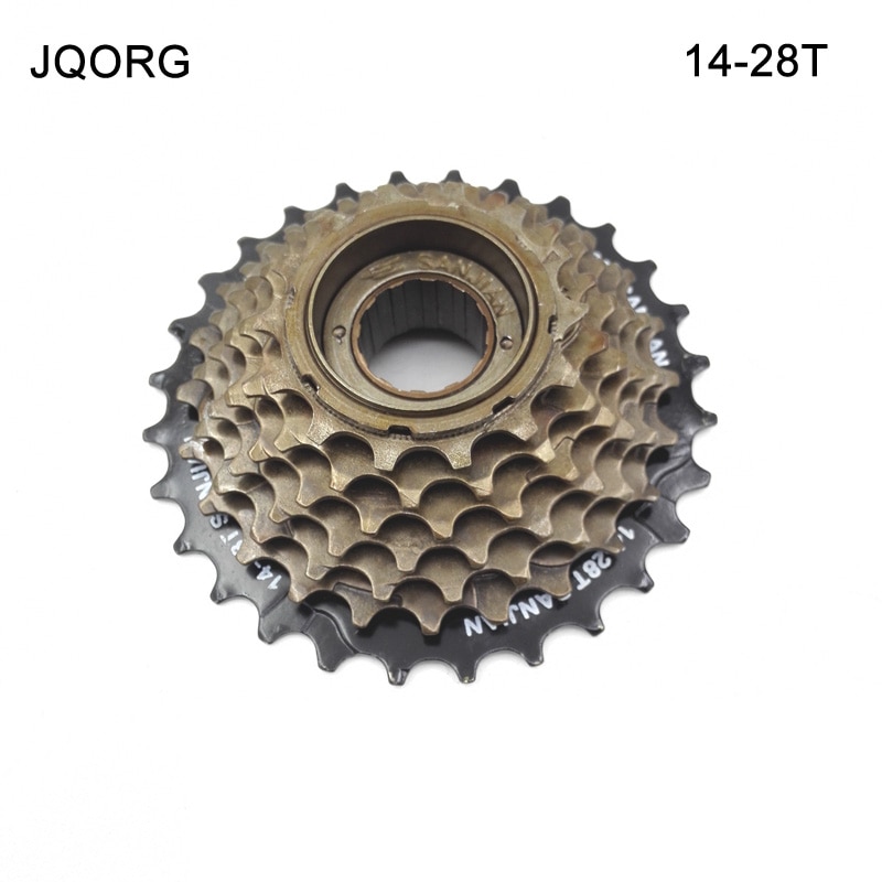 14-28T Mountain Bike Freewheel 7 Speeds Steel Material Road Bicycle 7S Flywheel Cycling Wheel Parts Bicycle Screw Type Freewheel