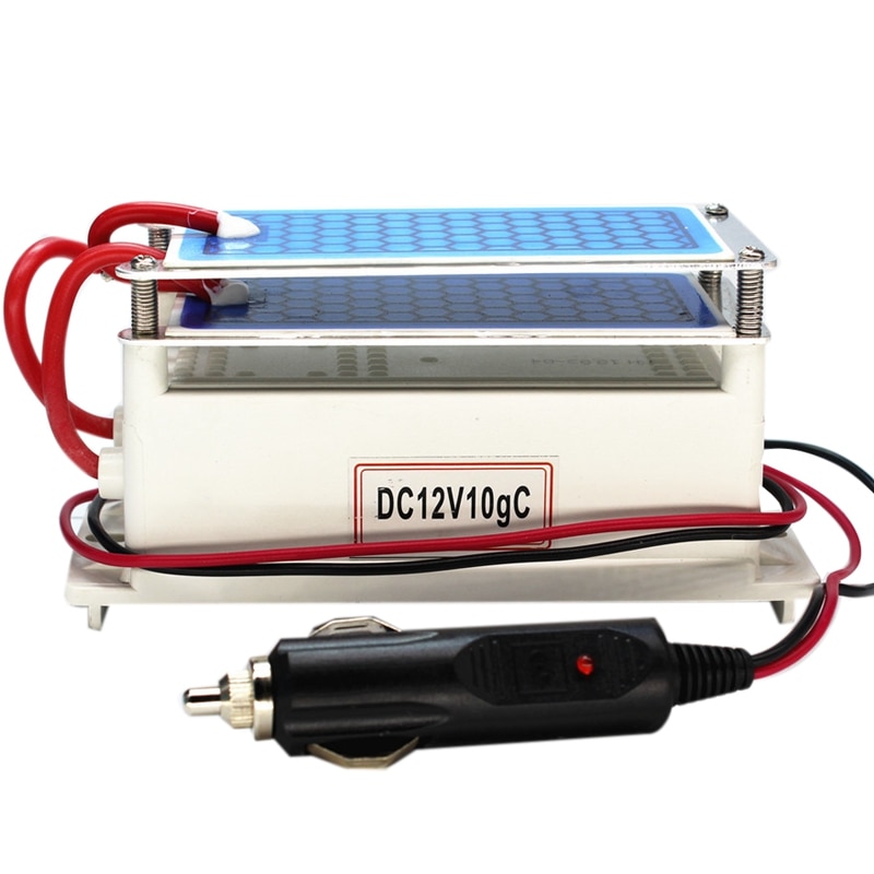 Generador de ozono para coche 12V 10G, purificador de placa de cerámica portátil, esterilizador de aire, esterilizador de aire de ozono para coche, limpiador de aire ozonizador de olor