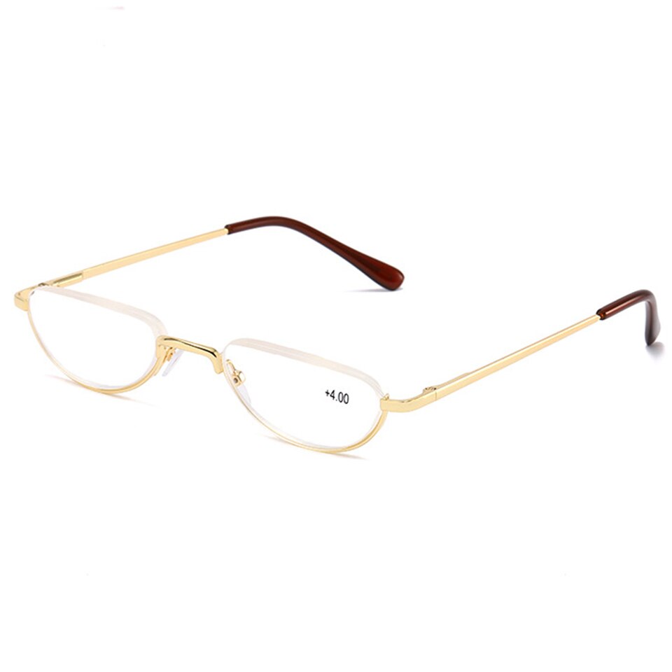 Ultralight Metal Half Frame Reading Glasses Unisex Portable Business Presbyopia Glasses With Diopters +1.00+1.50+2.00+2.50+3.00: +100 / c2
