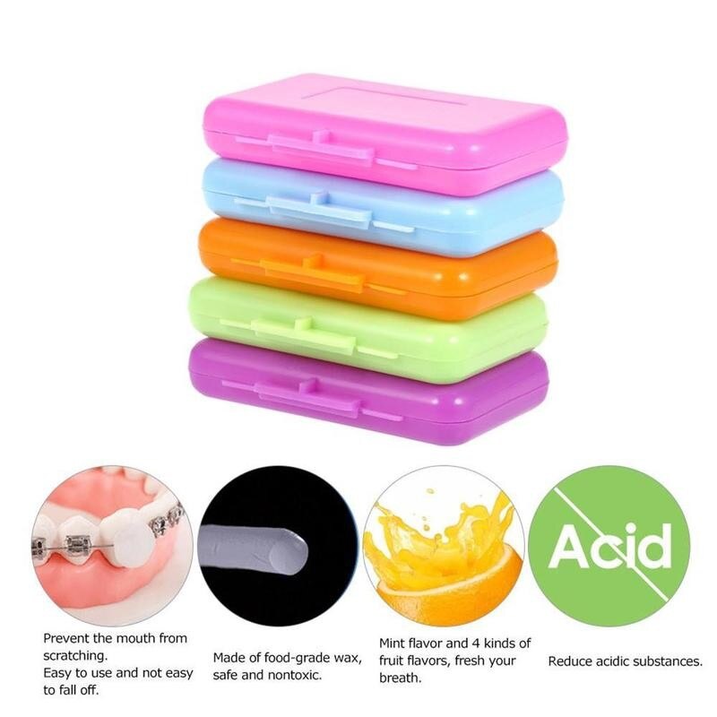 1 Box Dental Orthodontische Ortho Wax Voor Fruit Flavour Bretels Beugel Gum Tanden Bleken Mondhygiëne Anti-Maagzweer Schoonmaken tool