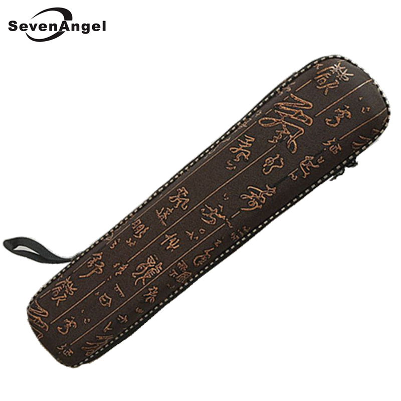 Ancien personnage chinois boîtier de flûte traversière 2 sections bambou flauta sac anti-lutte boîte dure bois instrument Dizi accessoires
