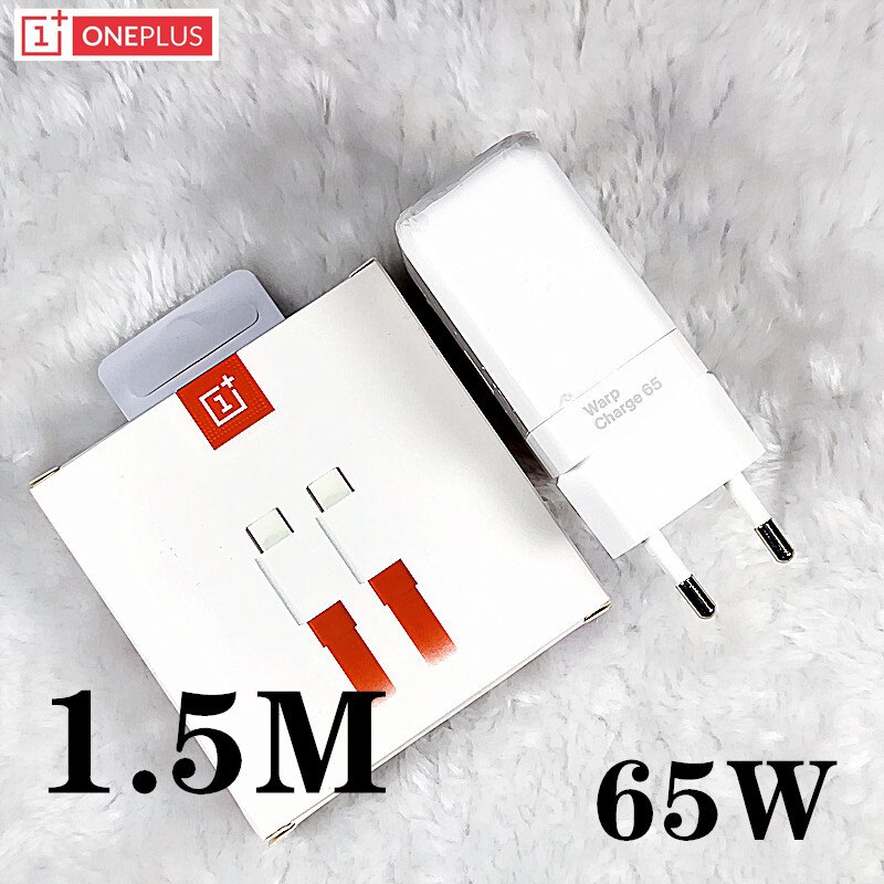 Oneplus 65w warp charger schnellladegerät eu/us adapter typ-c auf typ-c kabel für oneplus 9 pro 9r 8t 8 pro: Eu-box 1.5m kabel