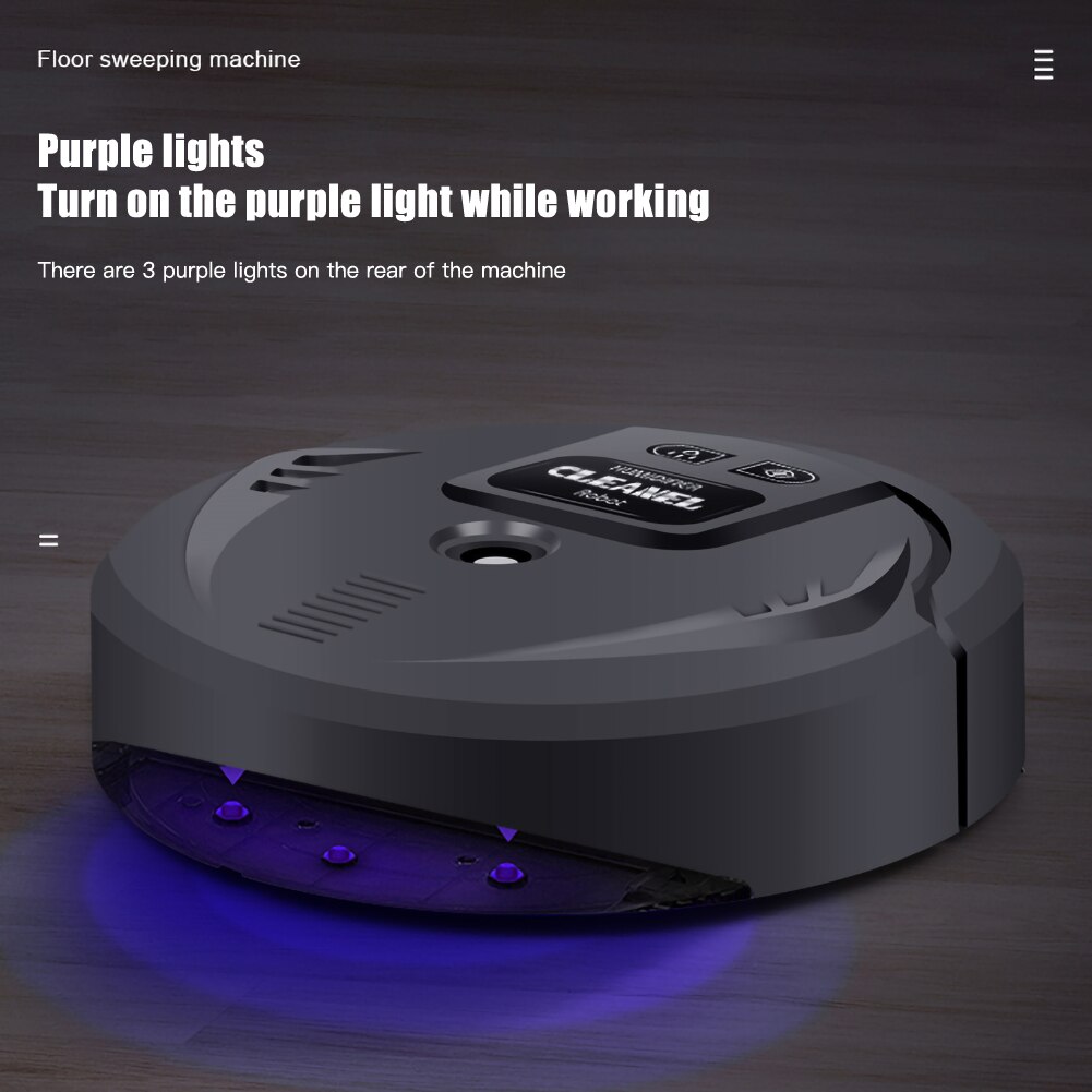 Automatic Intelligent Sweeping Robot UV Lamp Household USB Charging Cleaning Machine 1200mah Capacity Smart Vacuum Cleaner