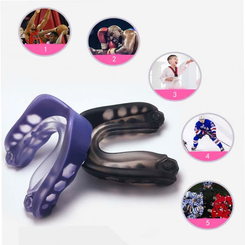 Soft Teeth Protect Safety Sports EVA Odorless Football Mouth Guard Basketball Boxing Sanda Training Universal Adults With Box