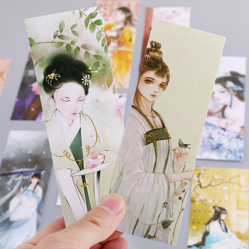 30pcs Beautiful Girl Bookmarks Paper Page Notes Label Message Card Book Marker School Supplies Stationery