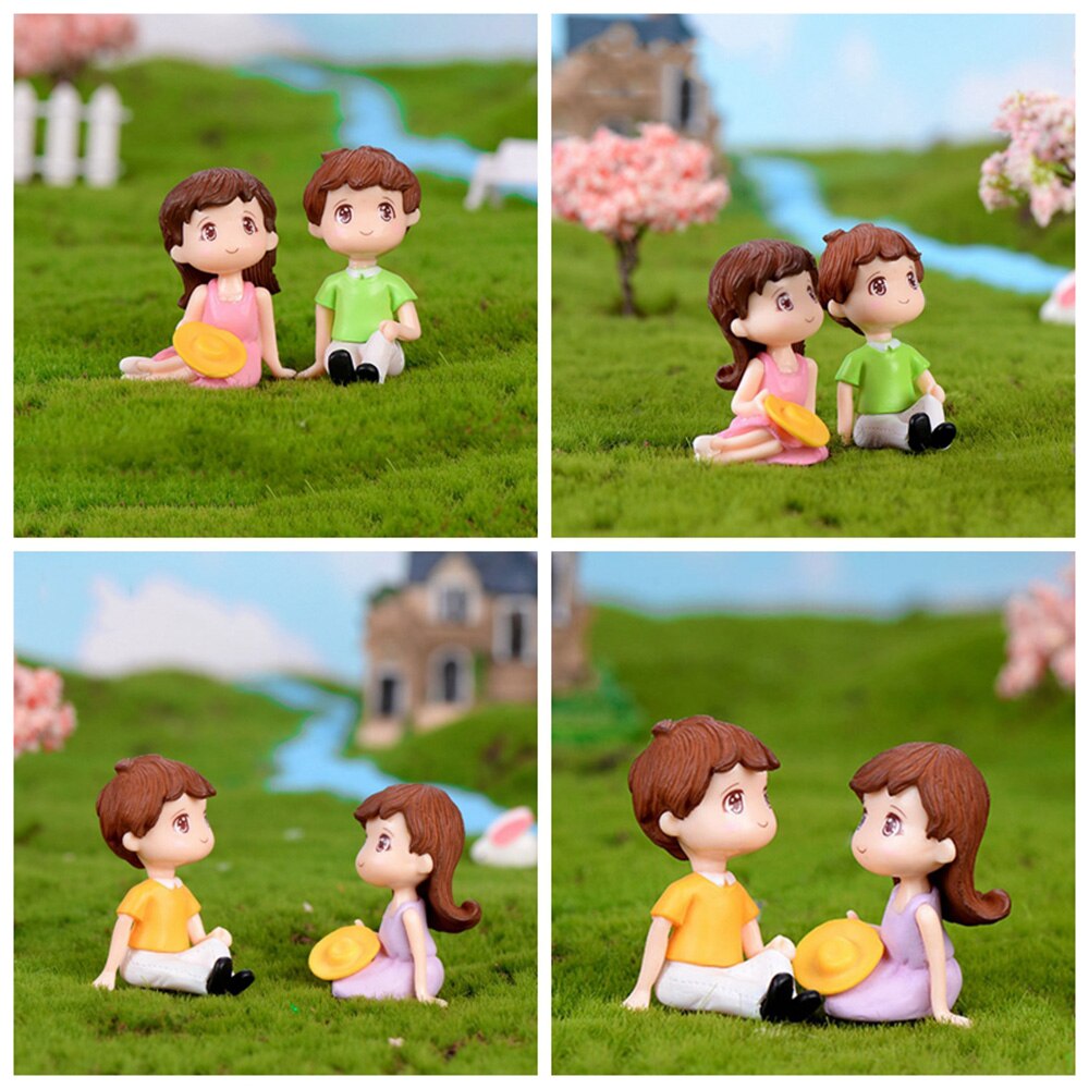 Figurines en forme de Terrarium de grand-père | Figurines mignonnes de Couple amoureux sur chaise, Figurines miniatures de grand-père, accessoires de jardin féerique