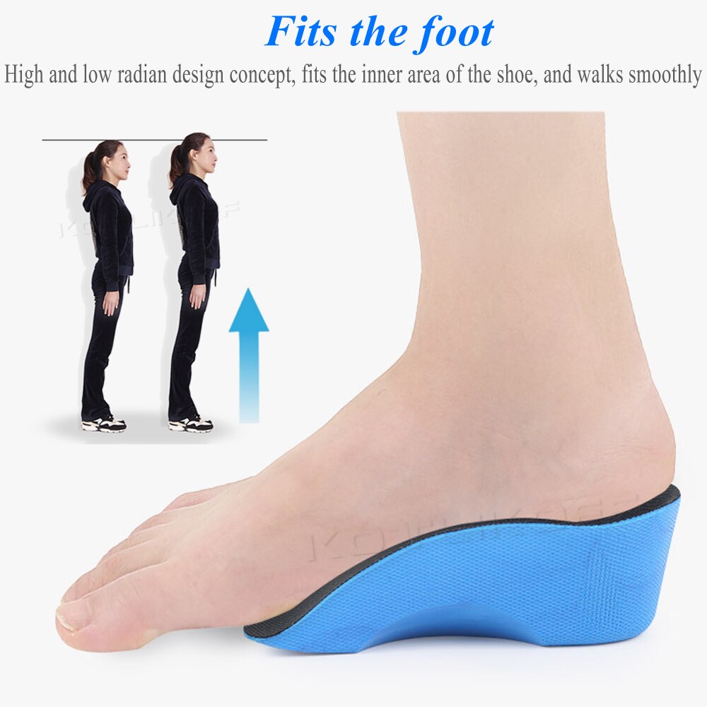 Kotlikoff höjdökning innersula 2/3/4cm höjd lyftsko hälkudde inlägg högre häldyna hisssulor fotkuddar unisex