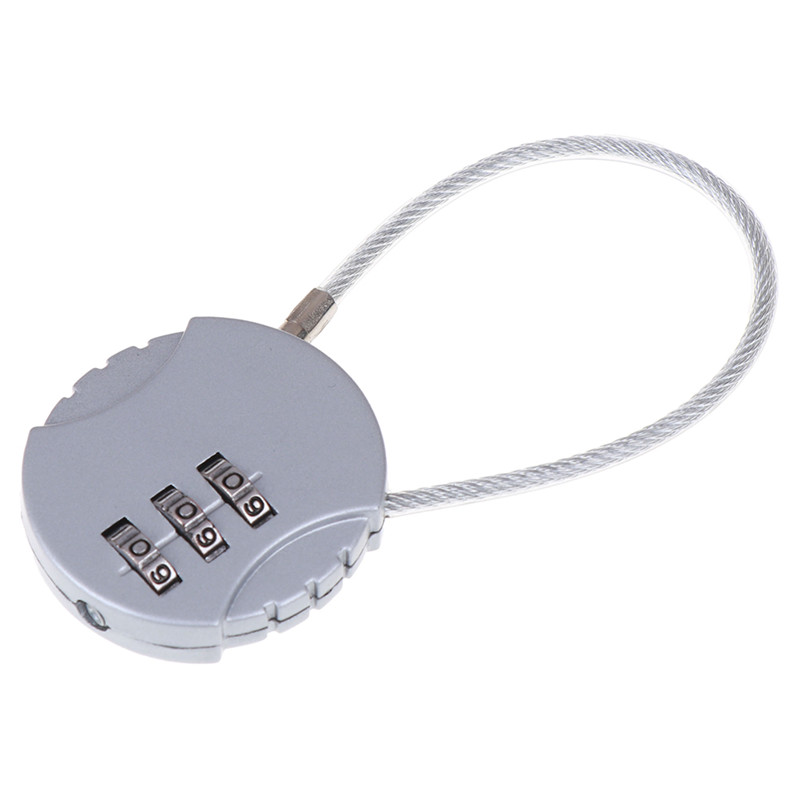 3 Dial Digit Password Combination Padlock Suitcase Luggage Metal Code Lock Mini Coded Keyed Anti-Theft Locks 3.7*9cm: sliver