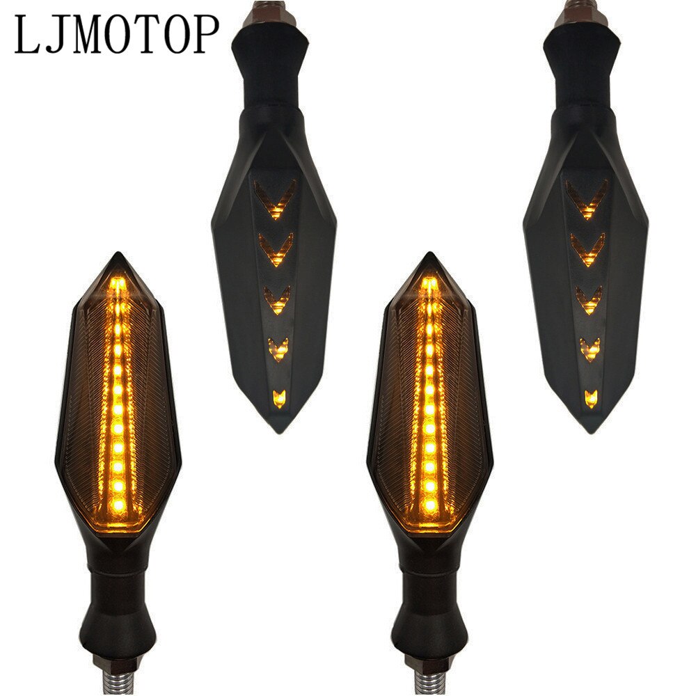 Clignotants de moto Fluide Clignotant Pour Kawasaki Z750 Z-750 Z750R Z750S 2007 Z1000SX Ninja 300 EX300: 2pairs Yellow-Yellow