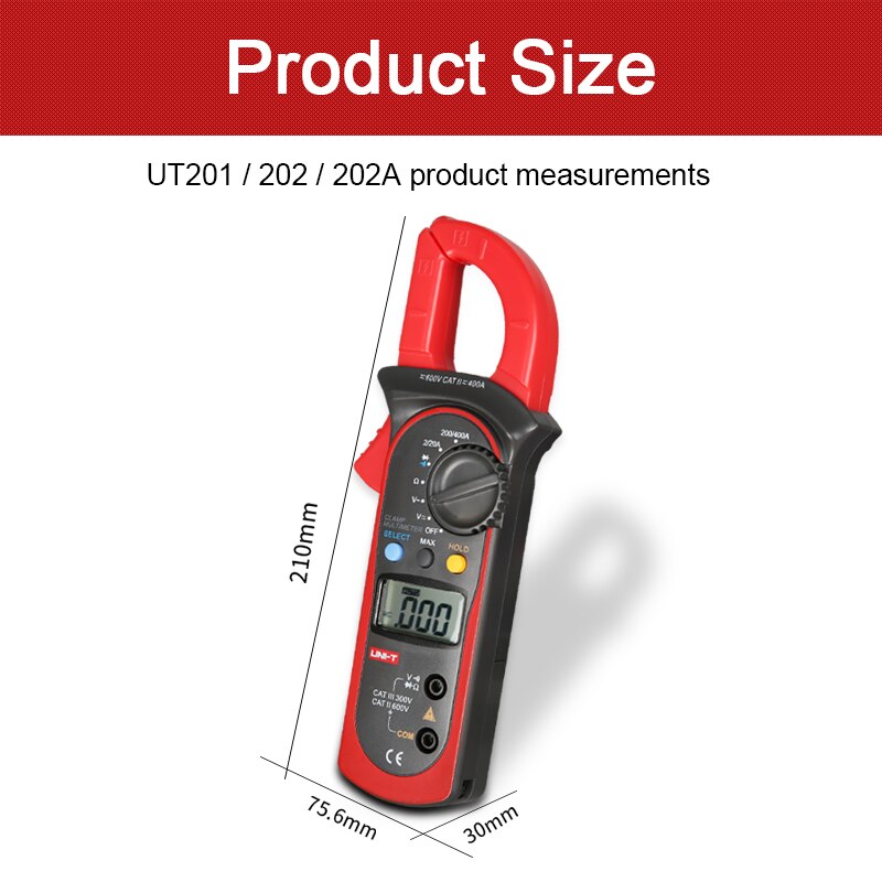 UNI-T Digital Clamp Multimeter UT201 UT202 Diagnostic-tools AC Voltage Diode Tester Digital Clamp Meters Resistance Multi Tester