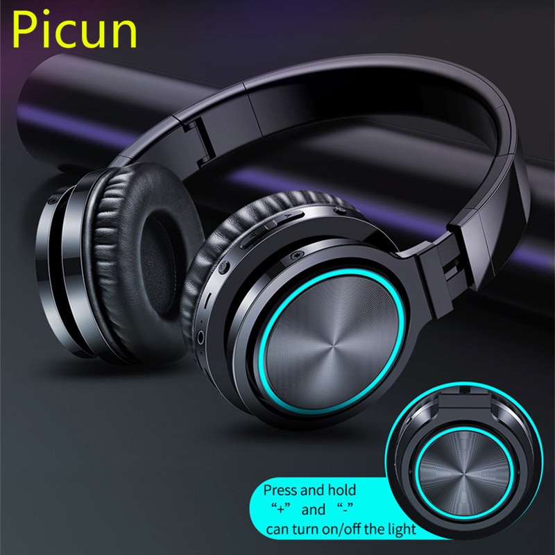 Picun trådlösa hörlurar stark bas bluetooth headset brusreducerande bluetooth hörlurar låg fördröjning hörlurar för speltelefon