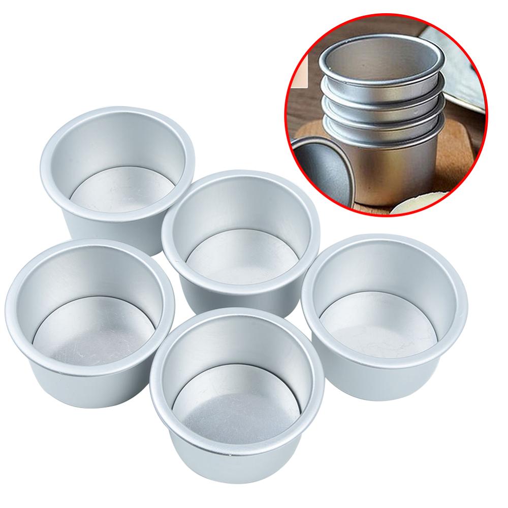 5pcs Set Mini Cake Baking Mold Non Stick Baking Pans With Removable Bottom Small Size Cake Food Grade Aluminum Alloy