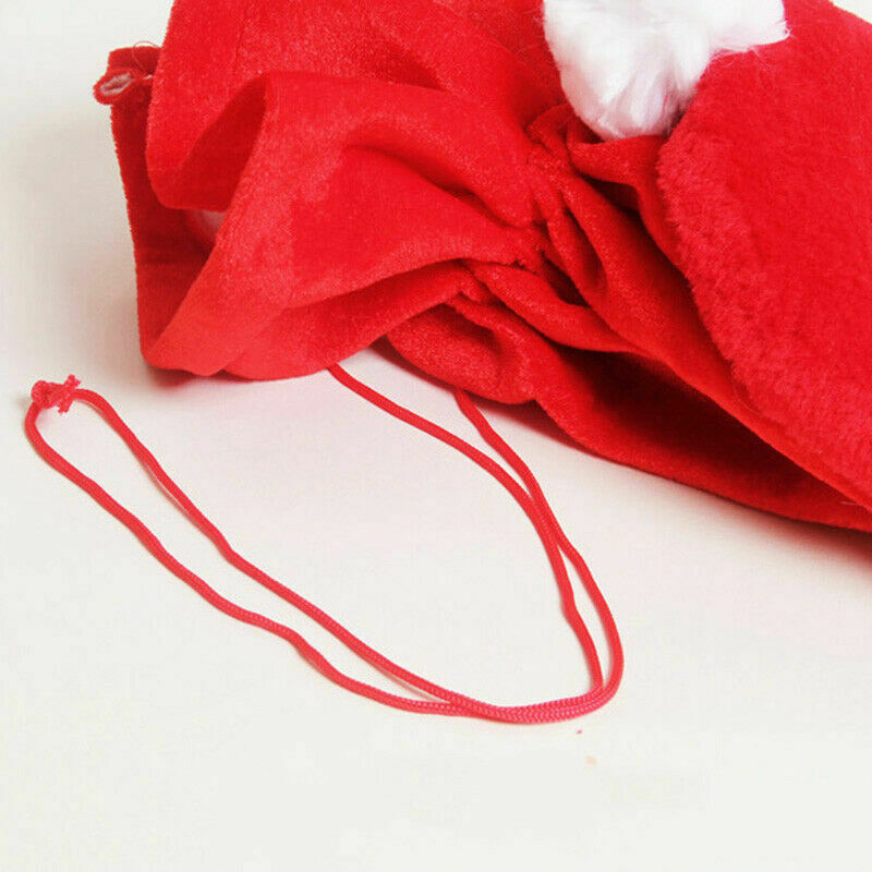 Christmas Candy Canvas Santa Sack Drawstring Bags Xmas Decoration Cute AU