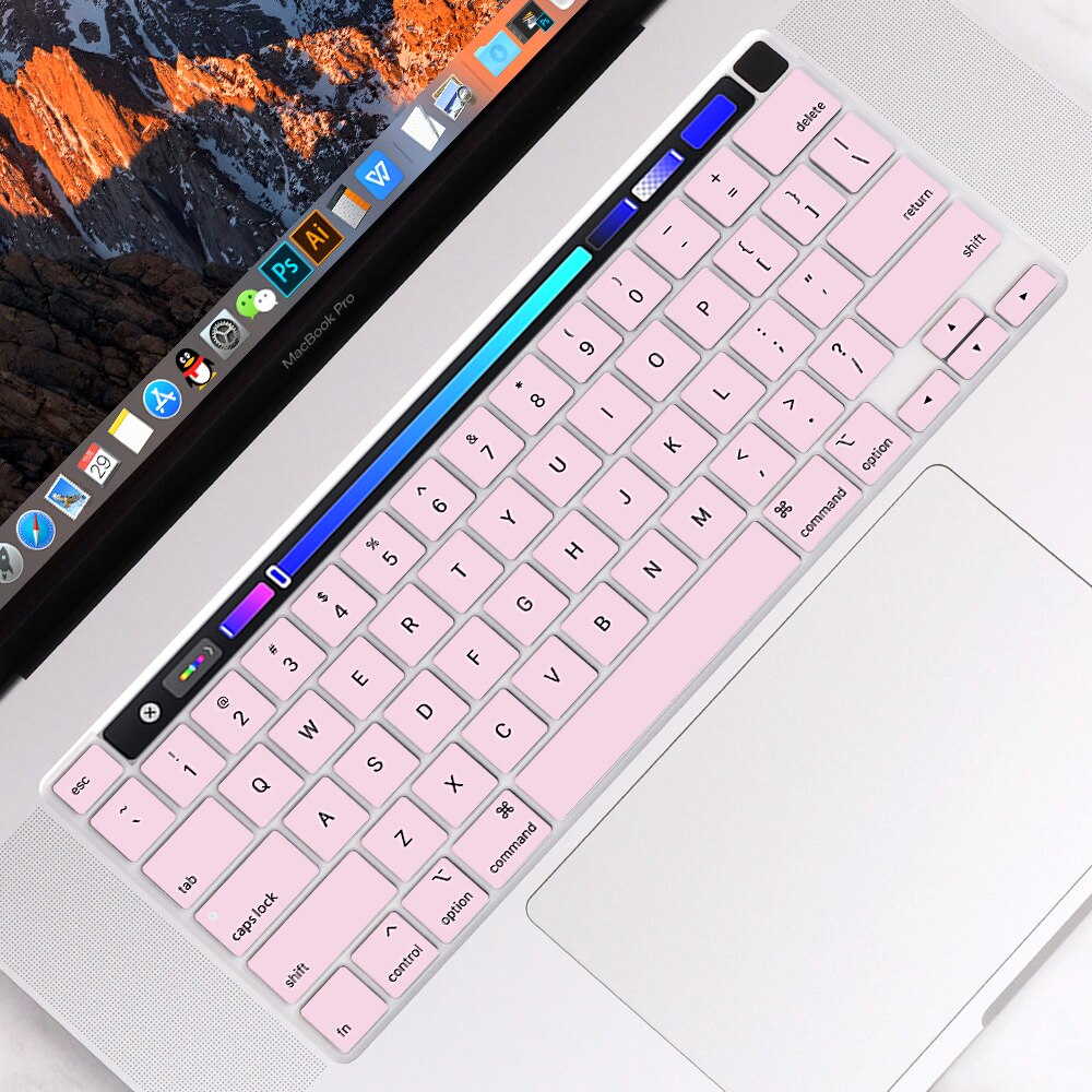 Gradient Farbe Tastatur Abdeckung für MacBook Profi 13 zoll Modell A2289 mit berühren Bar & berühren Ich würde Tastatur Haut Film Schutz: hell Rosa