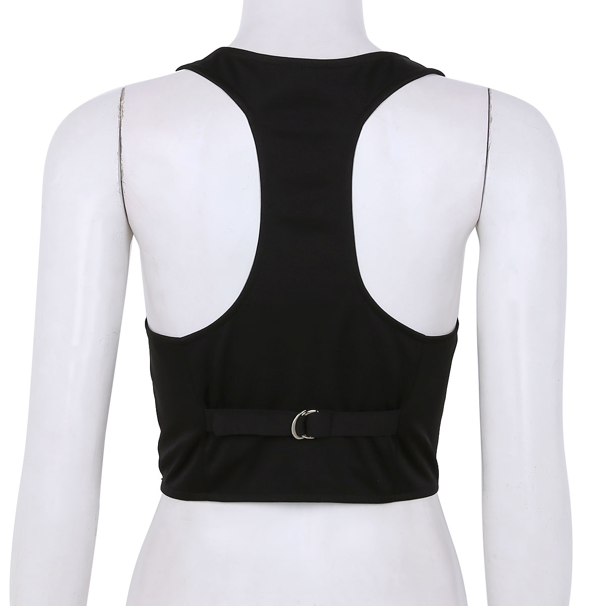 Aankomst Vrouwen Mode V-hals Mouwloze Button Down Ingericht Racer Back Klassieke Vest Shirts Aparte Vest Voor Formele Slijtage