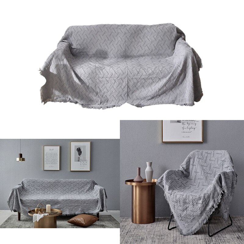 Grå plaid sofa håndklæde sofa tæppe stof stof støvbetræk
